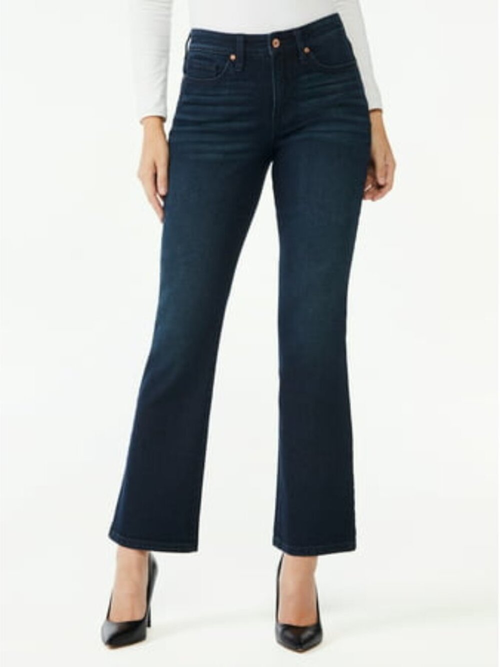 Women's Sofia Vergara Mayra High Rise Kick Crop Flare Leg Jeans - Rinse - 8 -
